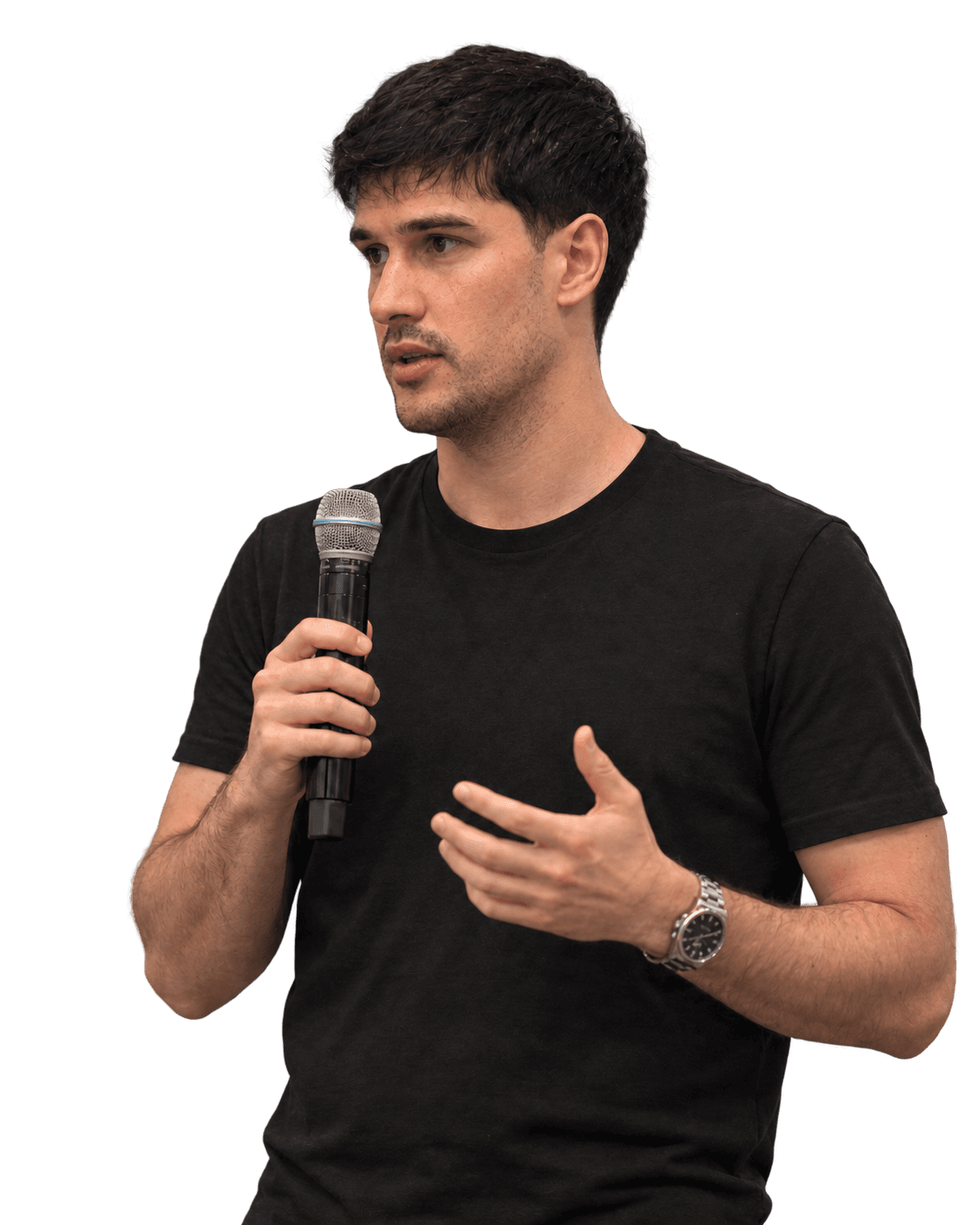 Nicolò Ferranti speaking at a technology event